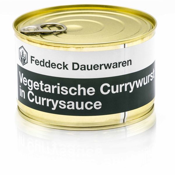 Currywurst Vegetariano Piatto Pronto con Salsa al Curry Lattina da 400g