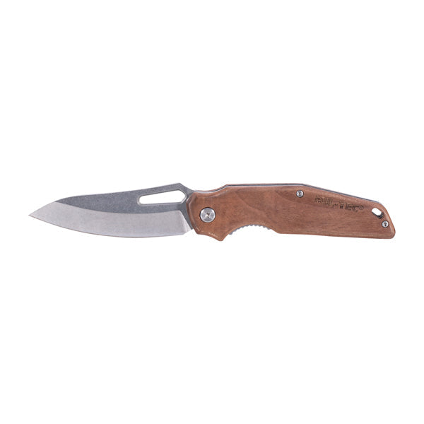 Coltello a una mano in legno con lama in acciaio