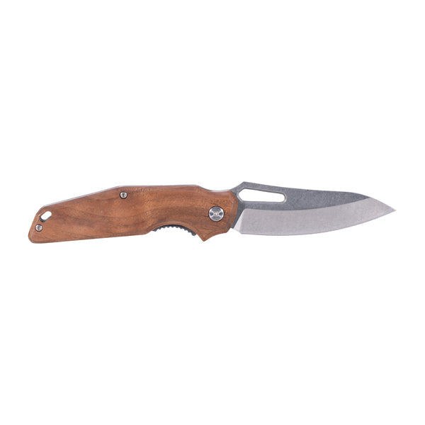 Coltello a una mano in legno con lama in acciaio