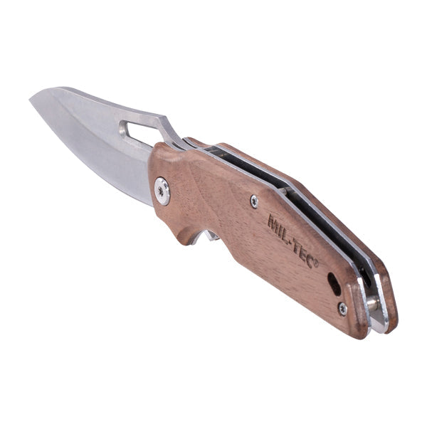 Coltello a una mano in legno con lama in acciaio