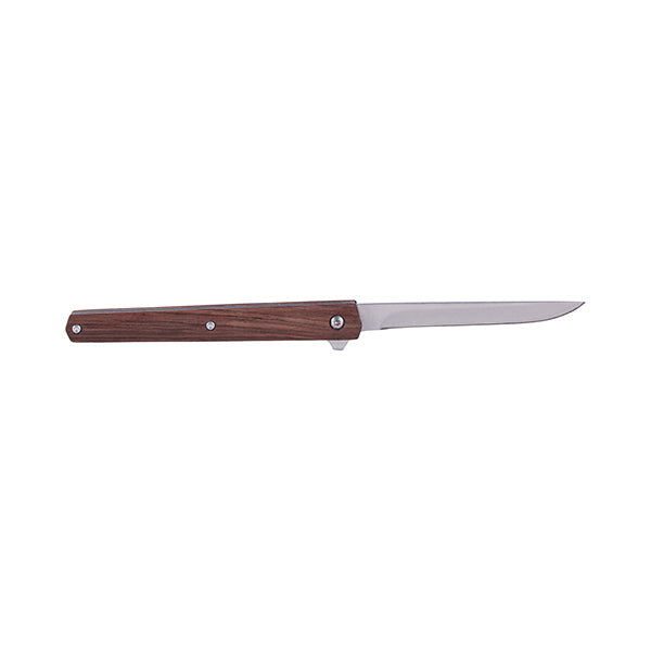 Coltello pieghevole sottile con manico in legno