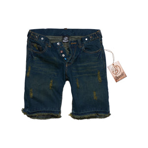 Pantaloncini da bambina in denim blu scuro