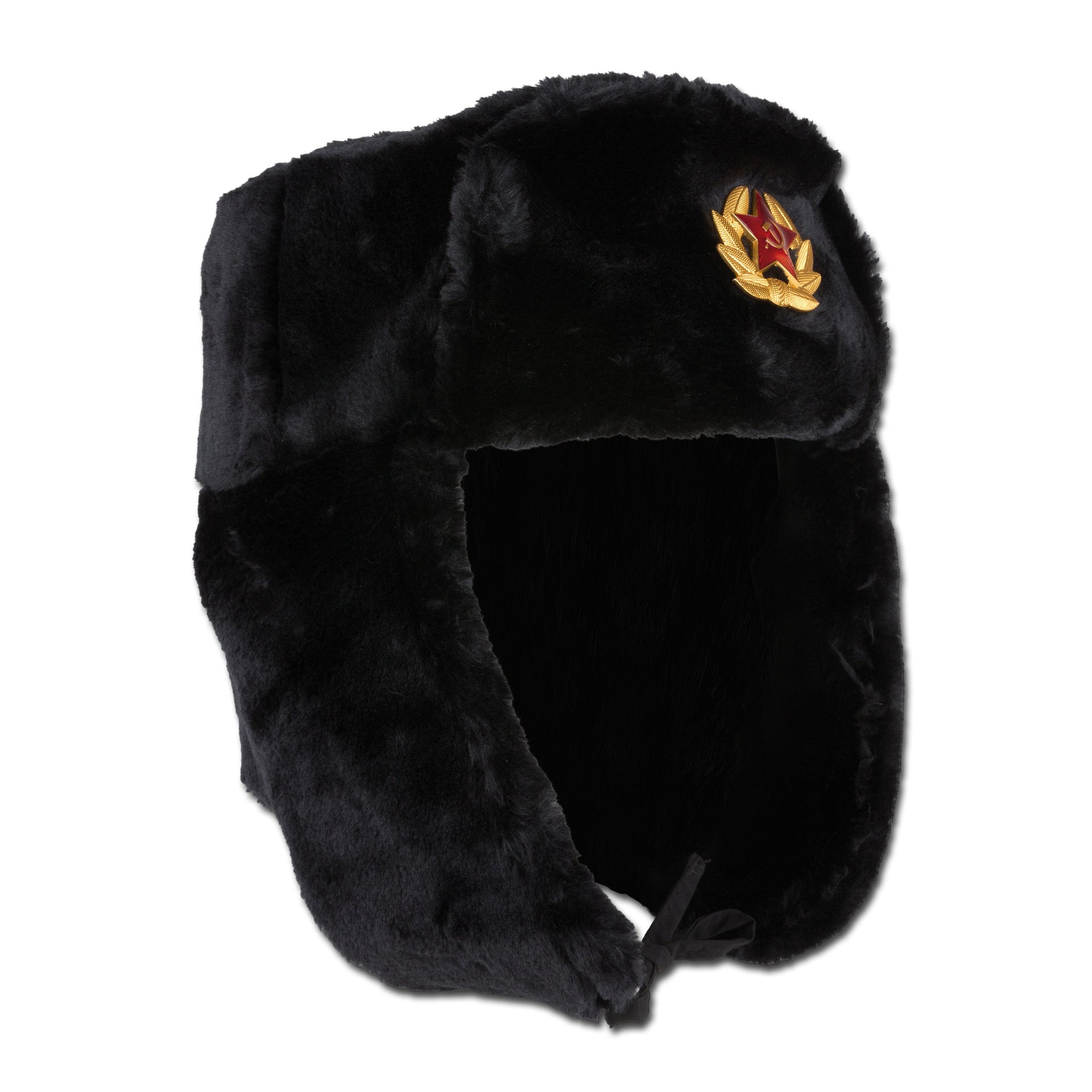 Russian Fur Hat with Badge