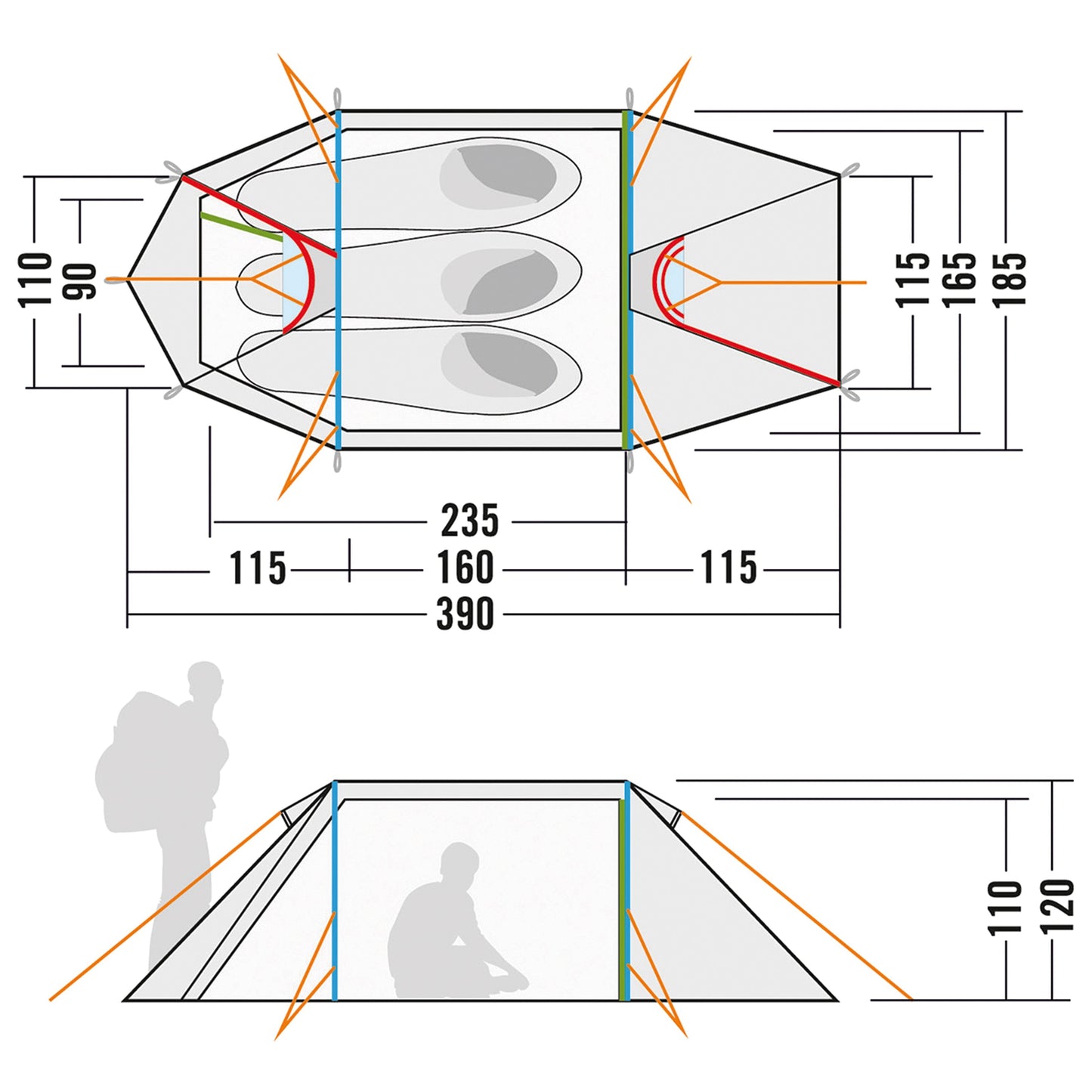 Tunnel Tent Arctis 3.235 PU light