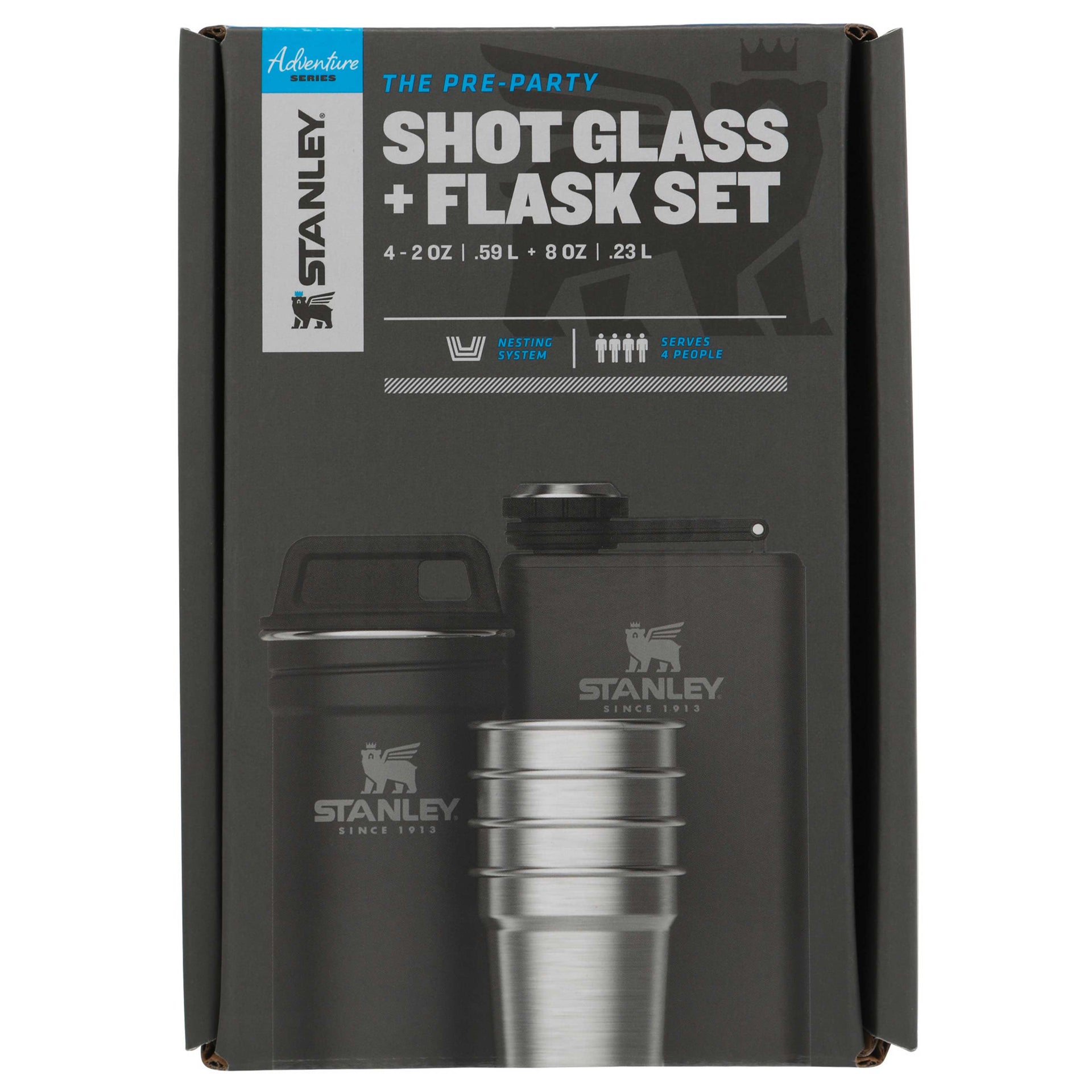 Hip Flask and Shot Glass Set 0.236 L