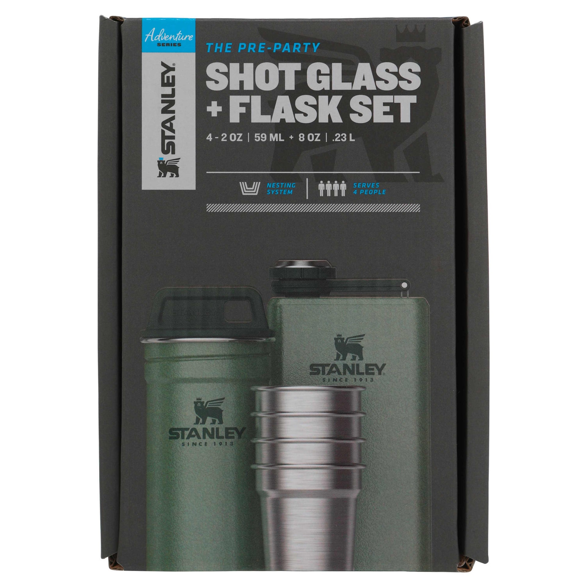 Hip Flask and Shot Glass Set 0.236 L