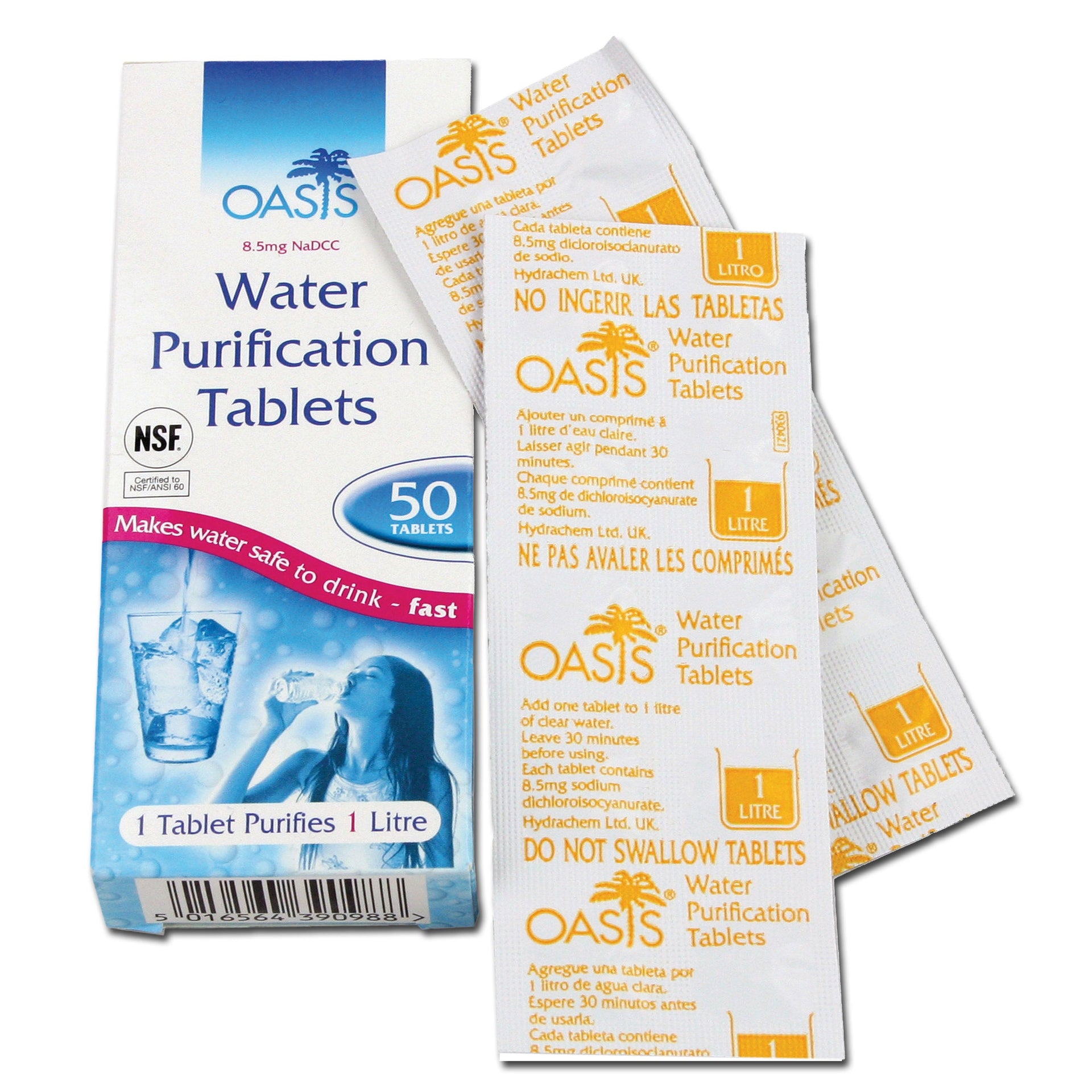 Aquaclear Water Purification Tablets 50-Pieces