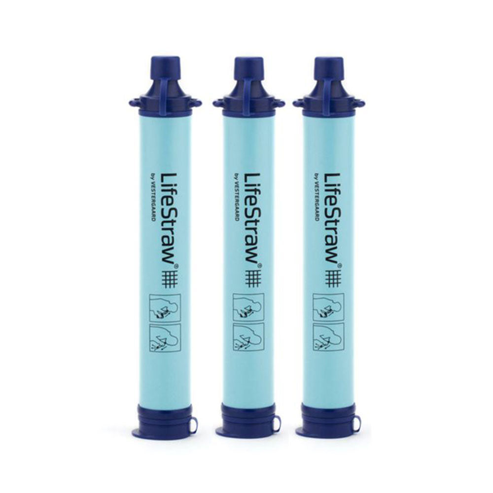 Water Filter Personal Straw 3-Pack blue