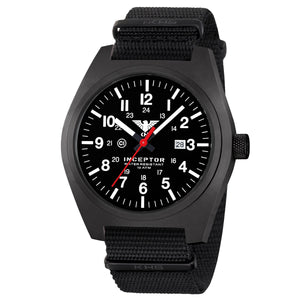 Reloj de pulsera Inceptor correa de acero negro Nato