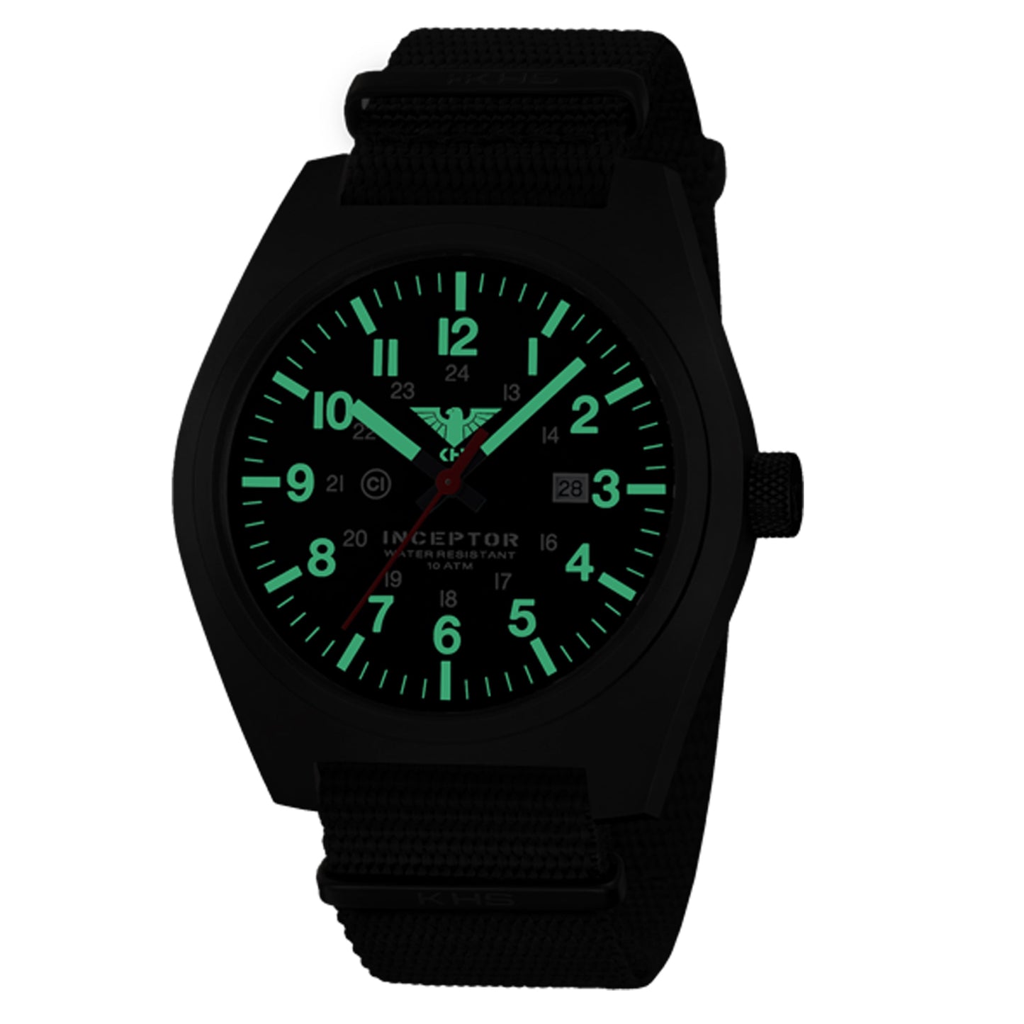 Reloj de pulsera Inceptor correa de acero negro Nato