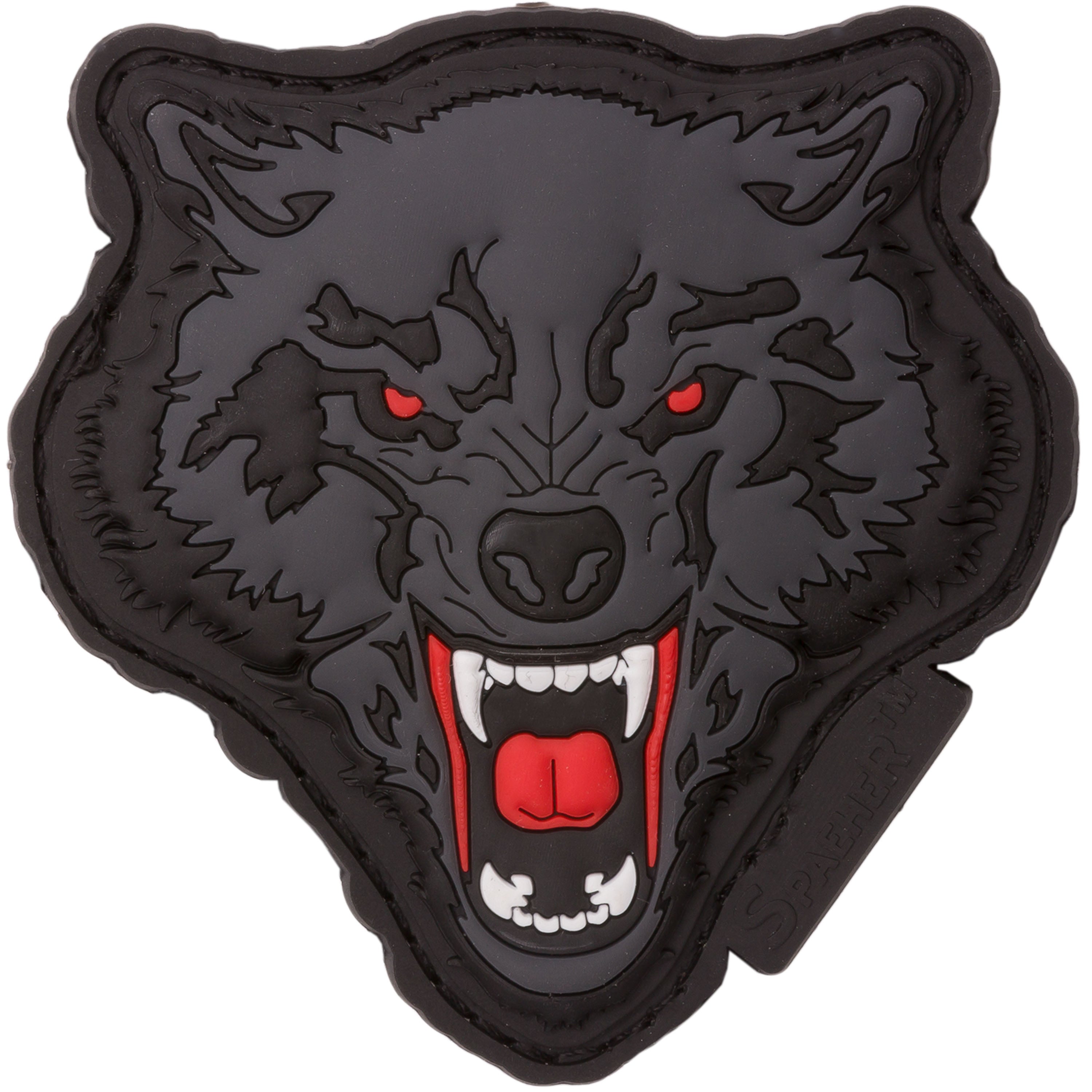 Wild Angry Wolf Face in 3D Black with Grey For Jeep JK/JKU Flag Gas Cap Cover - Twilight werewolf ware wolf style newest