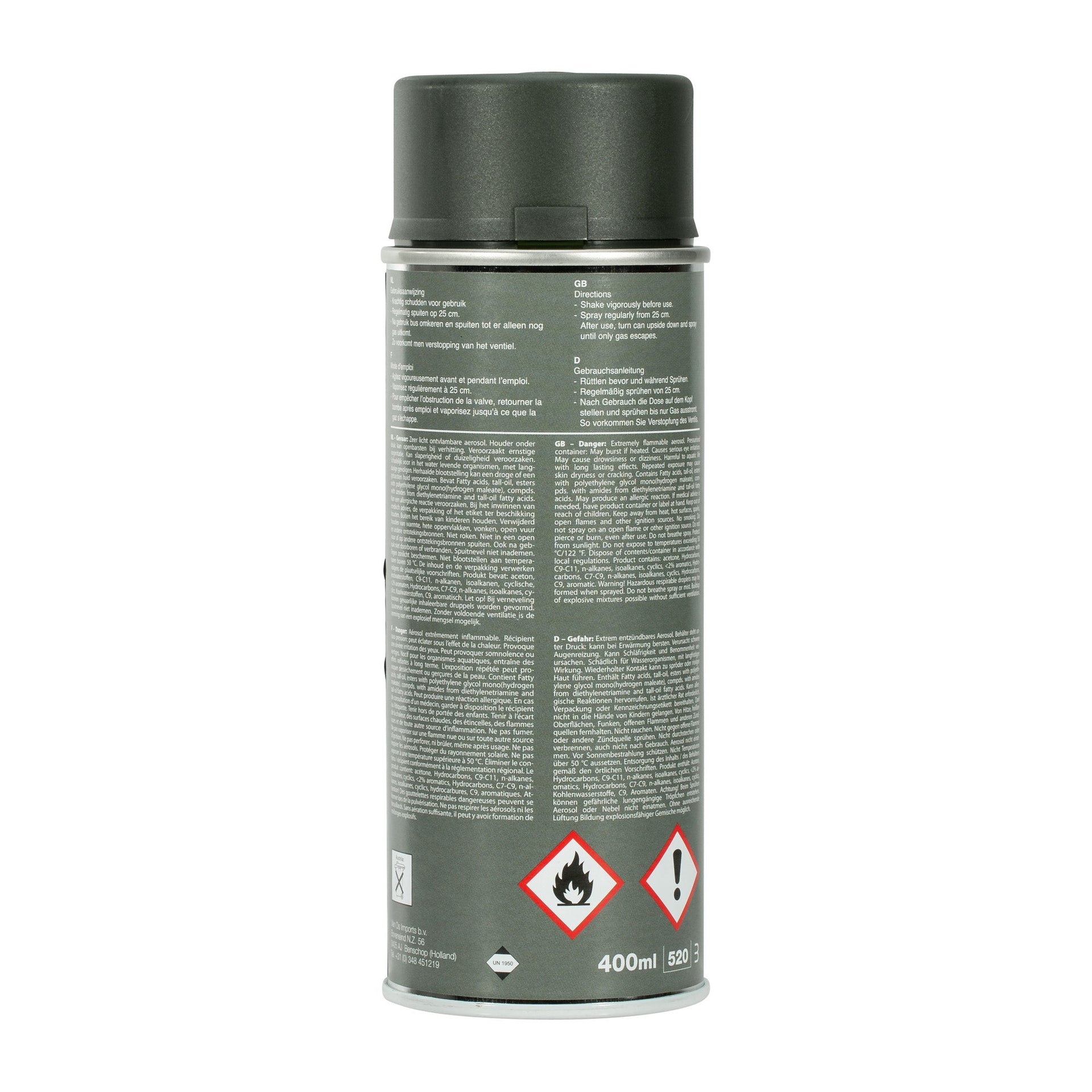 Vernice spray militare da 400 ml, grigio campo