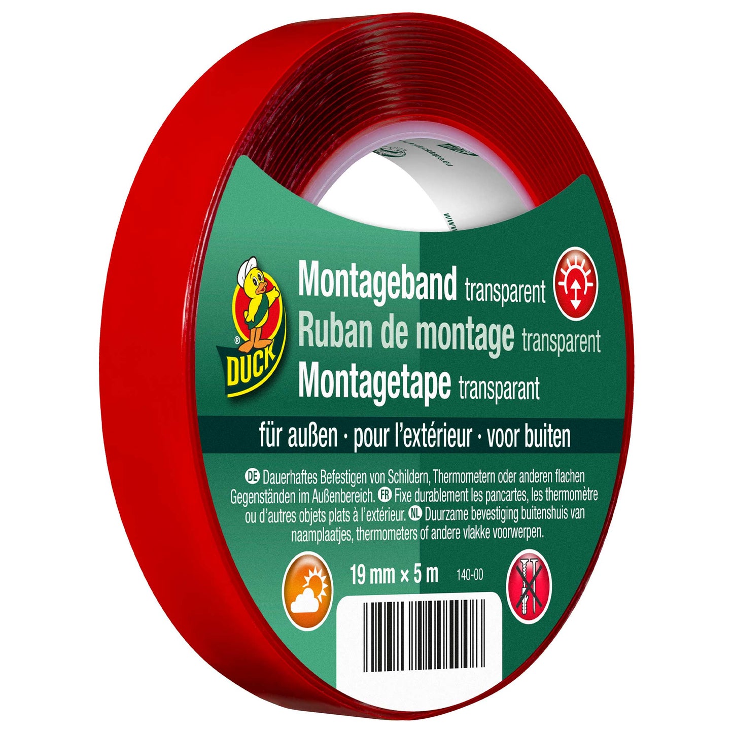 Outdoor Mounting Tape 19 mm x 5 m transparent