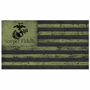 Wooden Flag USMC EGA