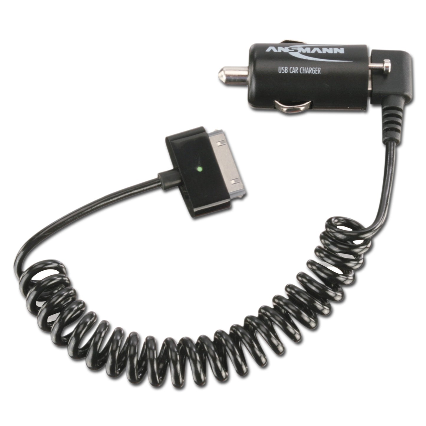 USB Car Charger & Apple ® Spiral Cable 2.1A