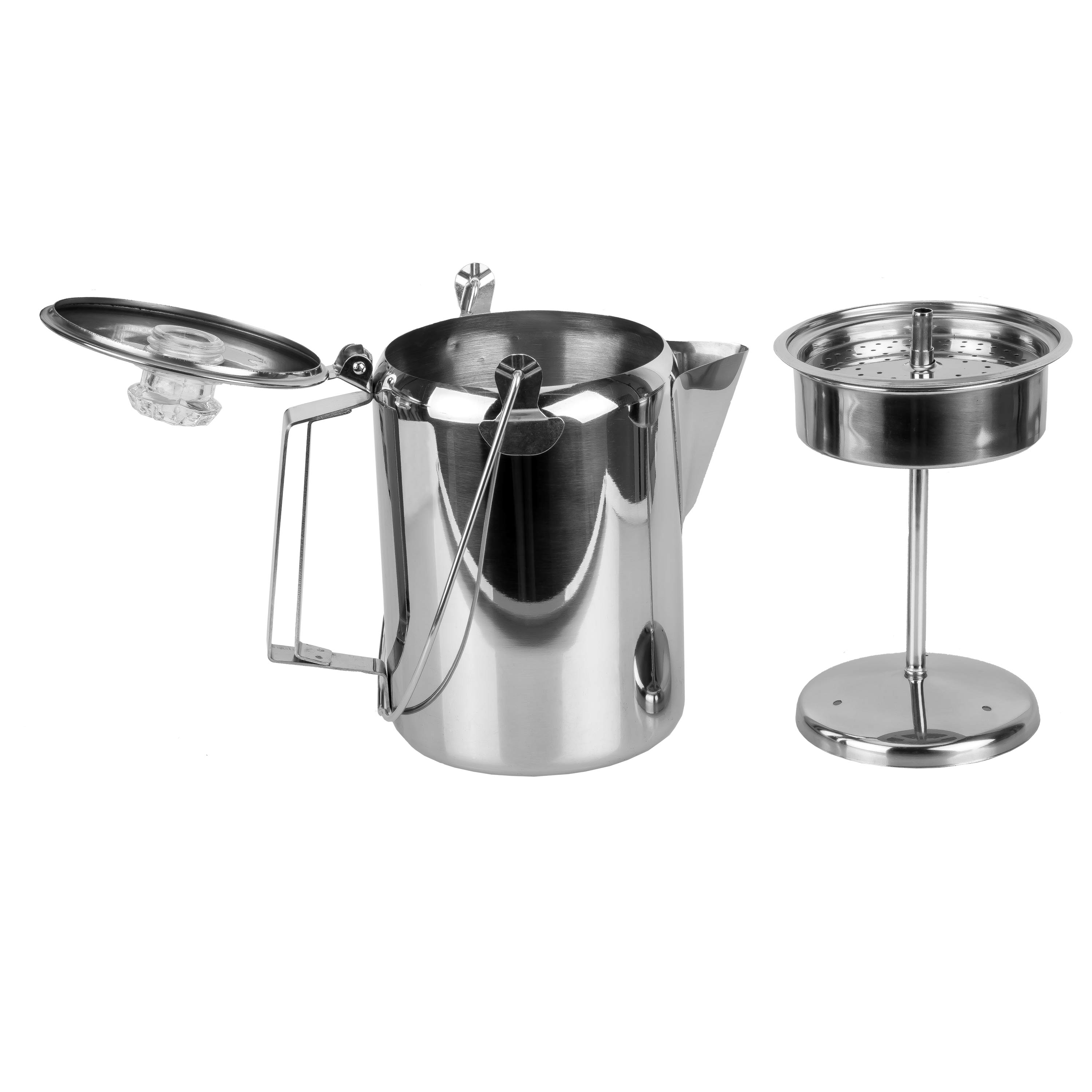 1.2L 9 Cups Outdoor Percolator Coffee Pot Stainless Steel For