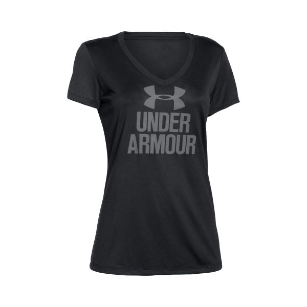Women | Shirts T-Shirt Graphic Button T-Shirt Up Armour | /Children Graphic Tech Women schwarz Tech | Under Women Clothing | Armour Under | Shirts schwarz