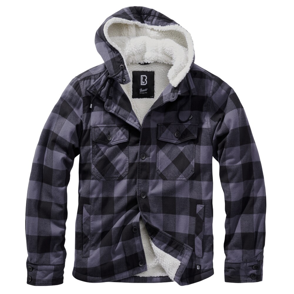 Purchase the Brandit Lumberjacket Hooded black/gray by ASMC