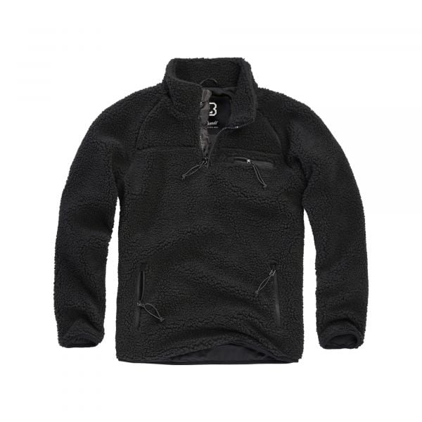 Brandit Troyer Teddy Fleece Brandit black Sweatshirts | black Men Fleece | Sweaters | Teddy | Troyer Clothing 