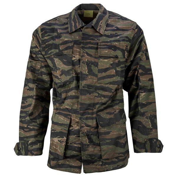 Asian Tiger Stripe Camo BDU Shirt Tactical Military Uniform 4-Pocket Coat  Jacket