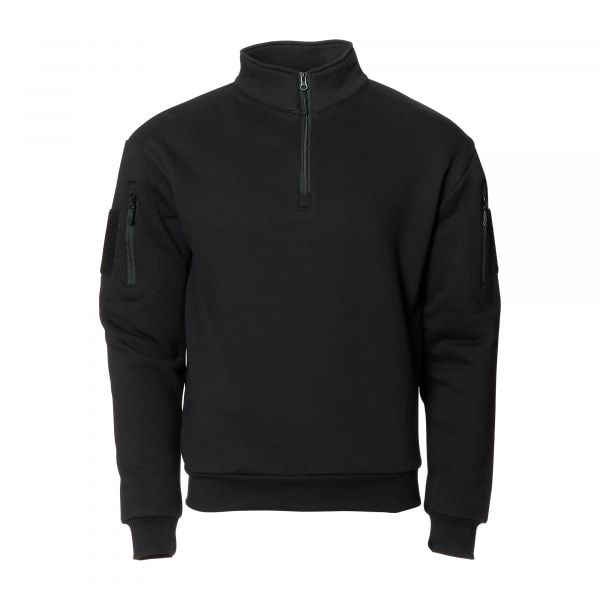 Mil-Tec Tactical Sweatshirt with Zipper black by ASMC