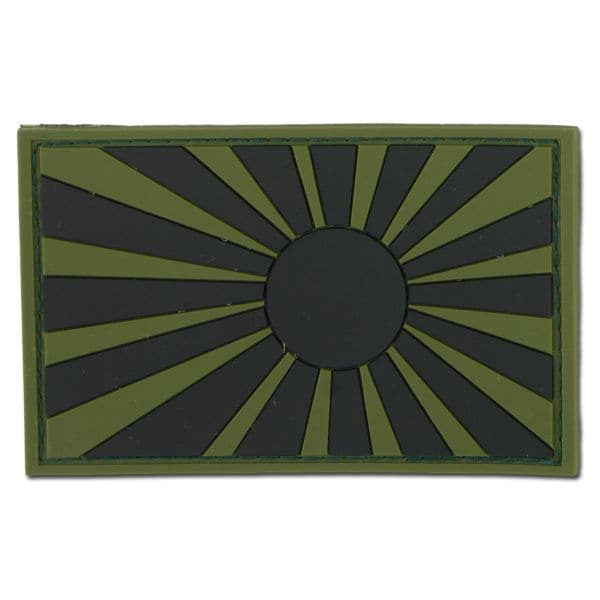 3D Patch Japanese War Flag olive / black, 3D Patch Japanese War Flag olive  / black, 3-D Patches, Insignia