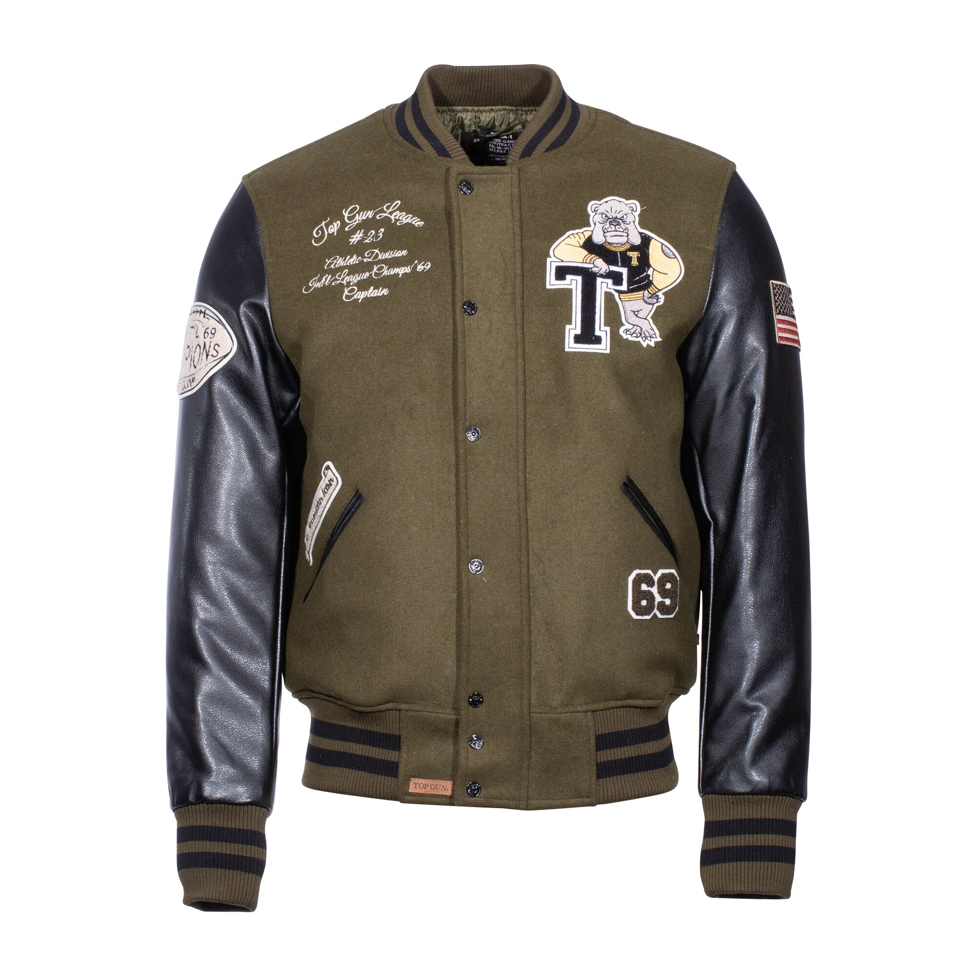 Purchase the Top Gun Baseball Jacket League olive black by ASMC