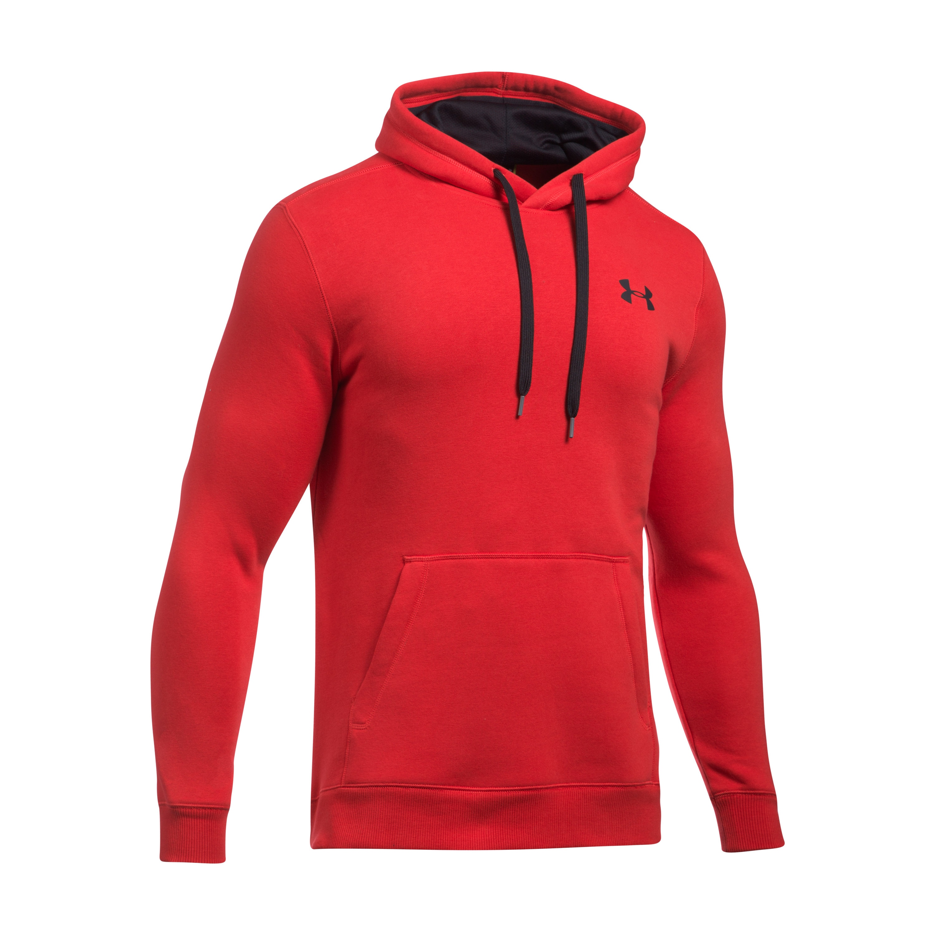 black under armour hoodie with red logo